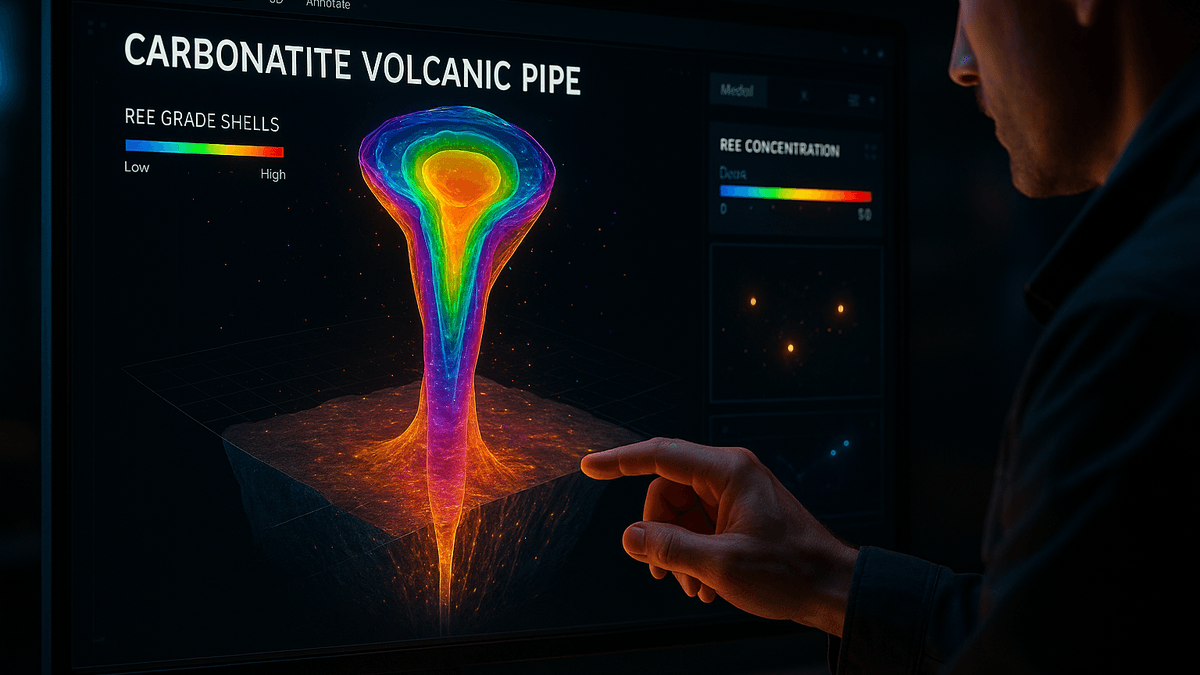 Visualizing the Invisible: Using AI for 3D Modeling of Carbonatite Pipes for REE Discovery