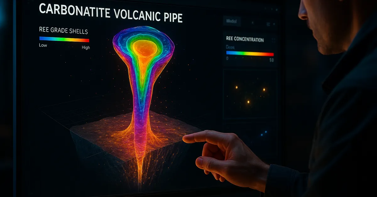 Visualizing the Invisible: Using AI for 3D Modeling of Carbonatite Pipes for REE Discovery