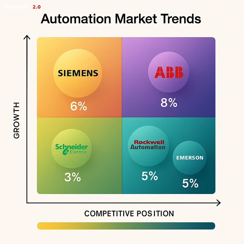 Matrix chart comparing Automation vendor features and market positioning