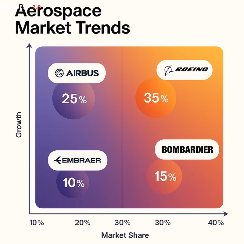 Matrix chart comparing Aerospace vendor features and market positioning