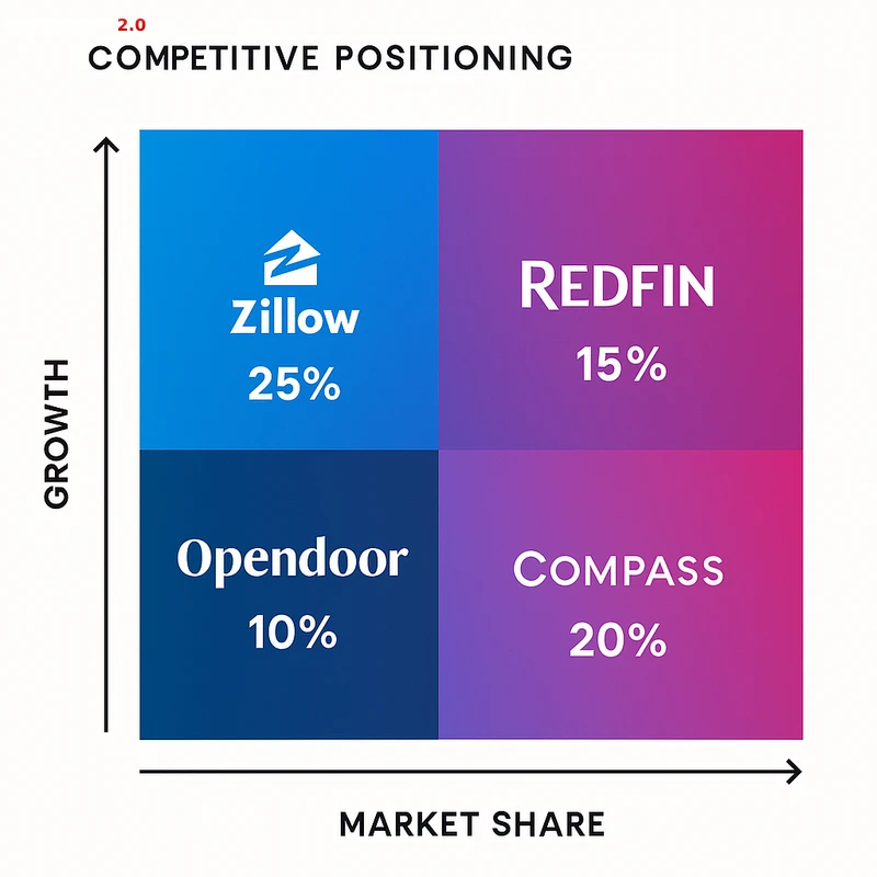 Matrix chart comparing PropTech vendor features and market positioning