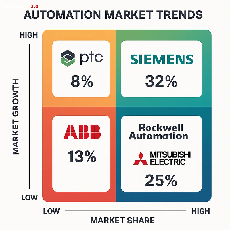 Matrix chart comparing Automation vendor features and market positioning