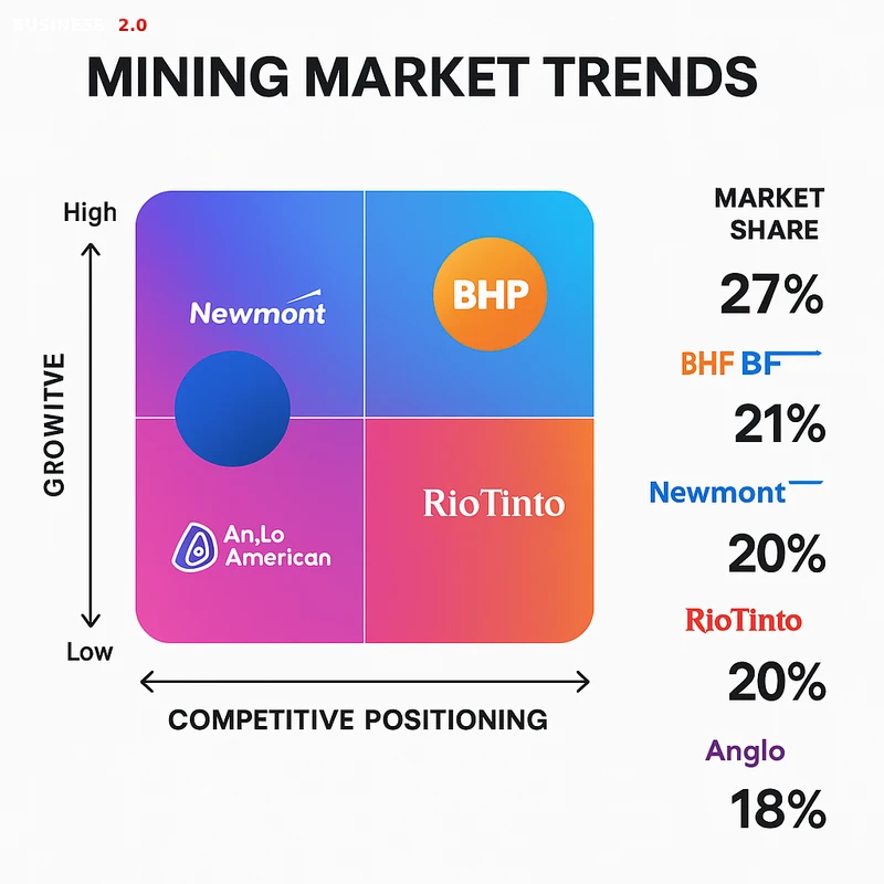 Matrix chart comparing Mining vendor features and market positioning