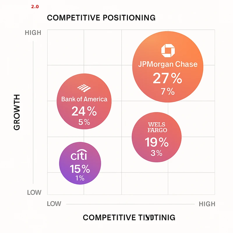 Matrix chart comparing Banking vendor features and market positioning