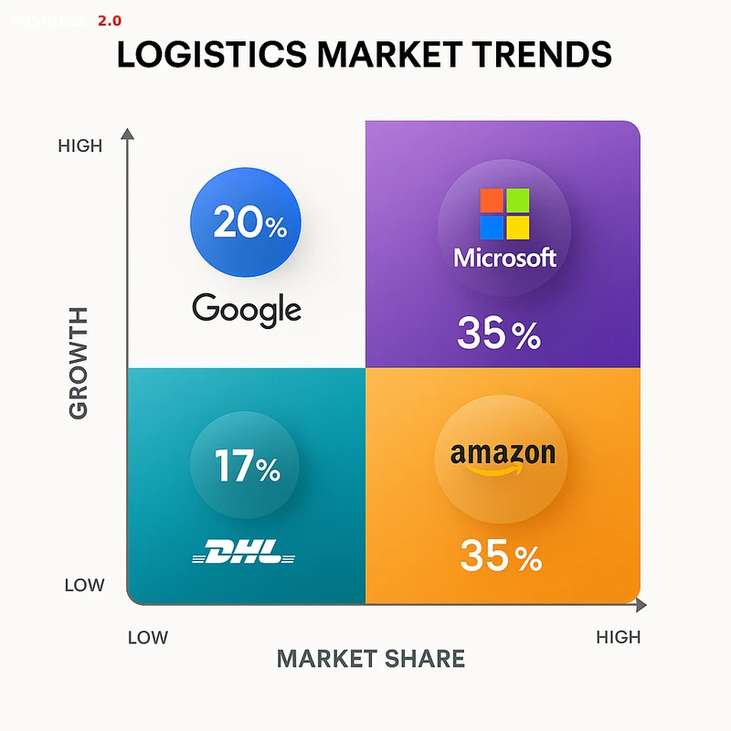 Matrix chart comparing Logistics vendor features and market positioning